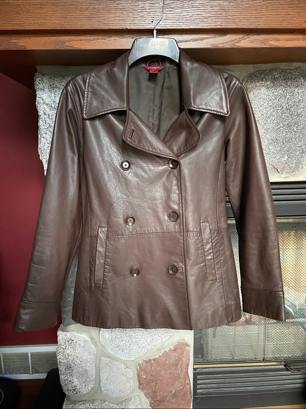 Sundance Brown Double-Breasted Leather Jacket
